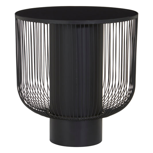 DISA END TABLE WITH BLACK GLASS TOP