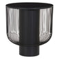 RIKARD END TABLE WITH BLACK GLASS TOP