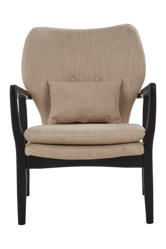 GREGER BEIGE CHAIR WITH BLACK WOODEN FRAME