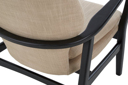 GREGER BEIGE CHAIR WITH BLACK WOODEN FRAME