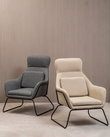 MALIN NATURAL CHAIR WITH BLACK METAL FRAME