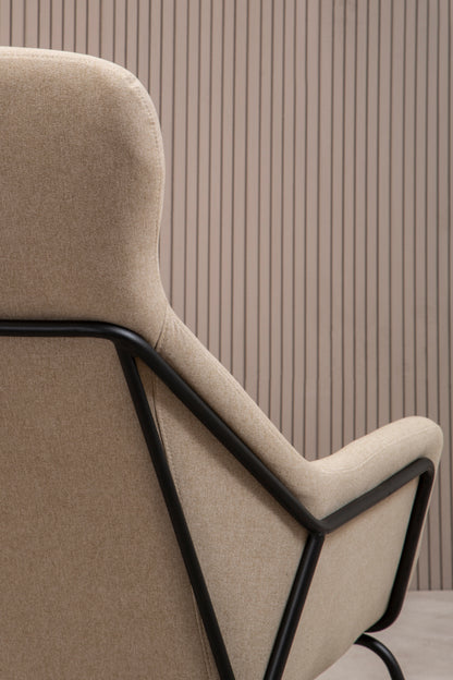 MALIN NATURAL CHAIR WITH BLACK METAL FRAME