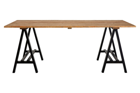 MARTA PINE WOOD AND IRON DINING TABLE