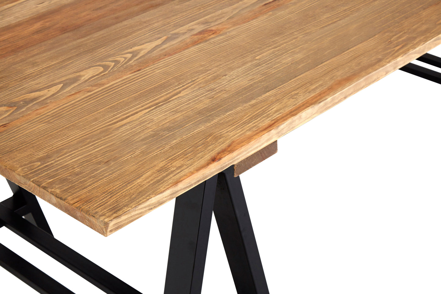 MARTA PINE WOOD AND IRON DINING TABLE