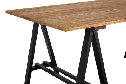 MARTA PINE WOOD AND IRON DINING TABLE