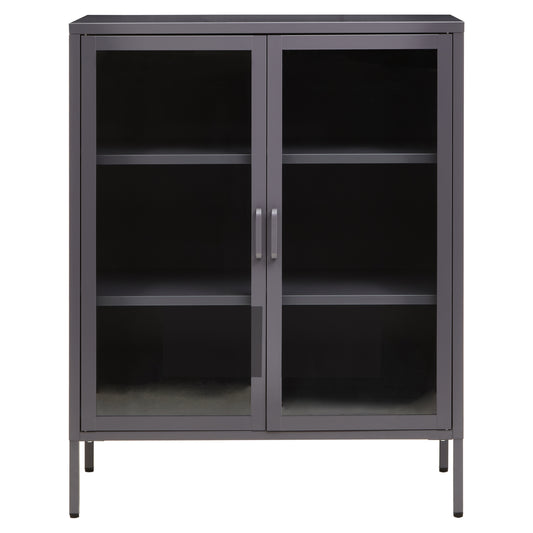 QUEN TWO DOOR GREY METAL CABINET