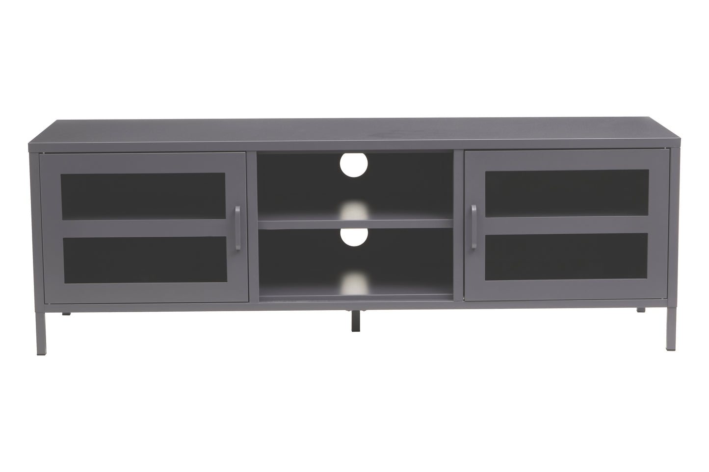 QUEN TWO DOOR GREY METAL MEDIA UNIT