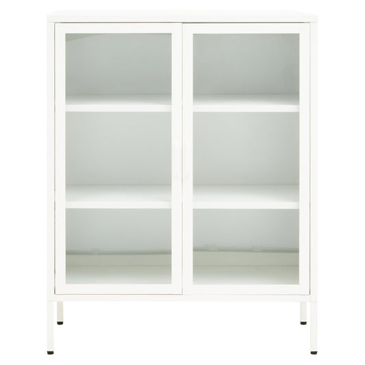 QUEN TWO DOOR WHITE METAL CABINET