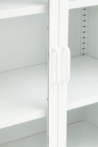 QUEN TWO DOOR WHITE METAL CABINET