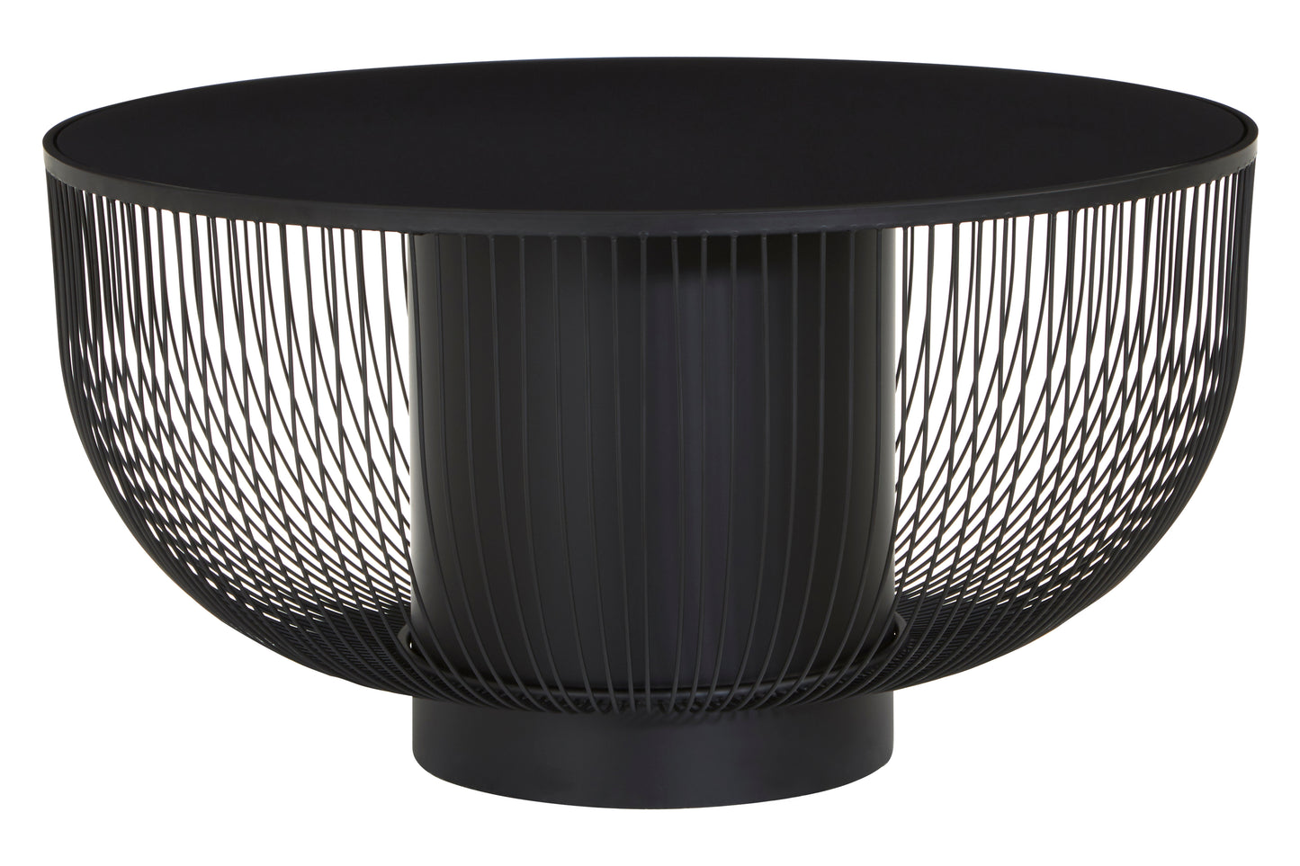RIKARD COFFEE TABLE WITH BLACK GLASS TOP