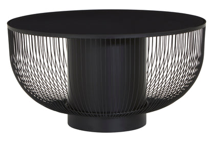 RIKARD COFFEE TABLE WITH BLACK GLASS TOP