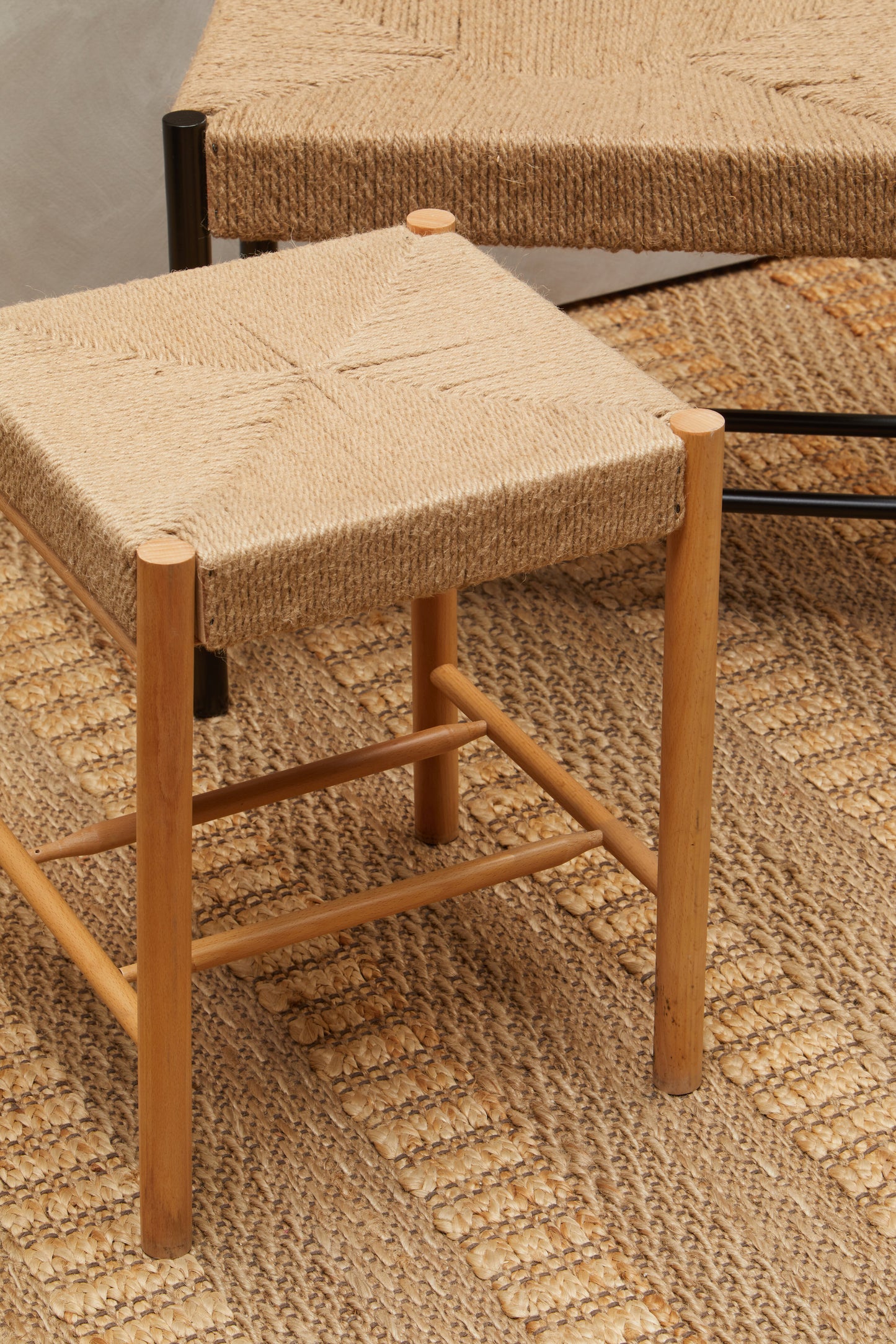 SVEN NATURAL ROPE AND WOOD STOOL