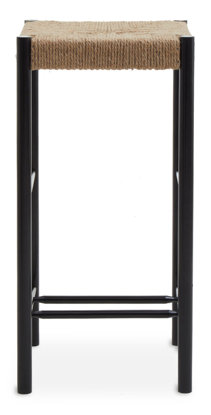 SVEN NATURAL ROPE AND BLACK WOOD BAR STOOL