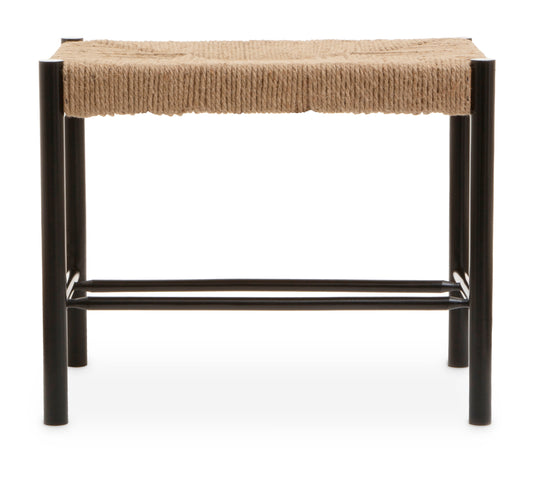 SVEN NATURAL ROPE AND BLACK WOOD SMALL BENCH