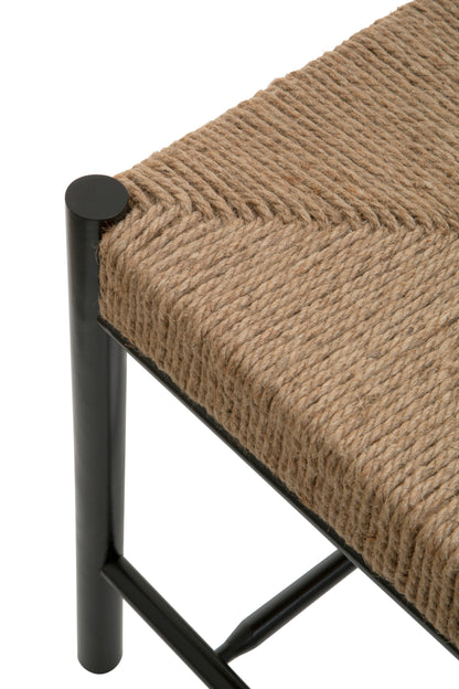 SVEN NATURAL ROPE AND BLACK WOOD SMALL BENCH